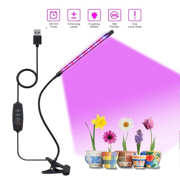 

grow light clip-on plant lights full spectrum 9 dimmable levels 3 timing modes growing phytolamp for indoor plants