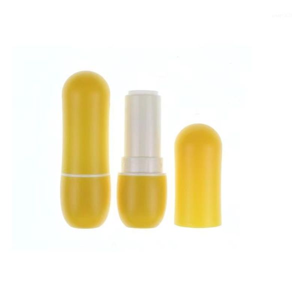 

12.1mm empty round lovely lipstick tube plastic small lip containers yellow cosmetic packaging bottle 50pcs 100pcs storage bottles & ja jars