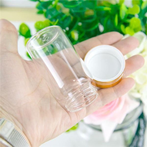 

storage bottles & jars 24pcs 50ml cute clear glass have screw plastic cover with golden tangent simple beautiful multipurpose craft vials
