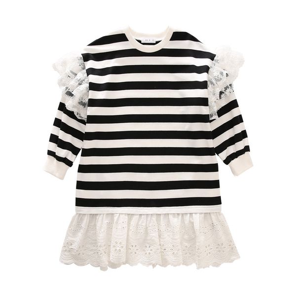 

girls dresses 2021 spring and autumn new korean version of the big boy princess dress foreign childrens lace sweater skirt, Red;yellow