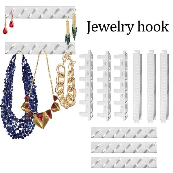 

jewellery hooks glue storage combination adhesive set of 9 small items & rails
