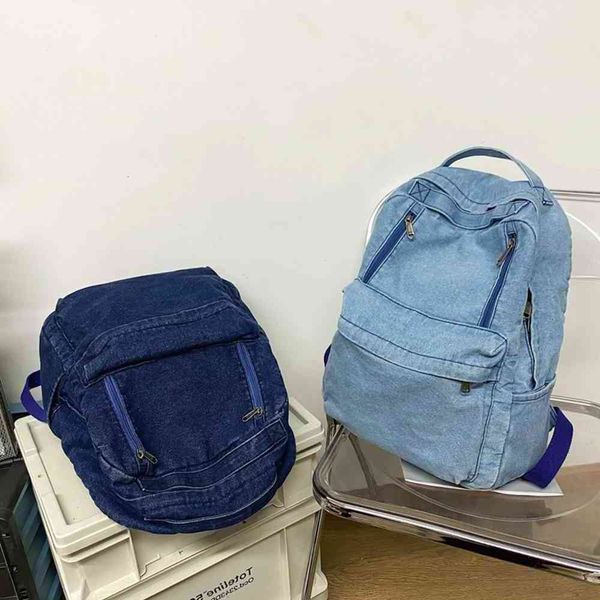 

women's bag 2021 denim double shoulder ins net red fashion single trend