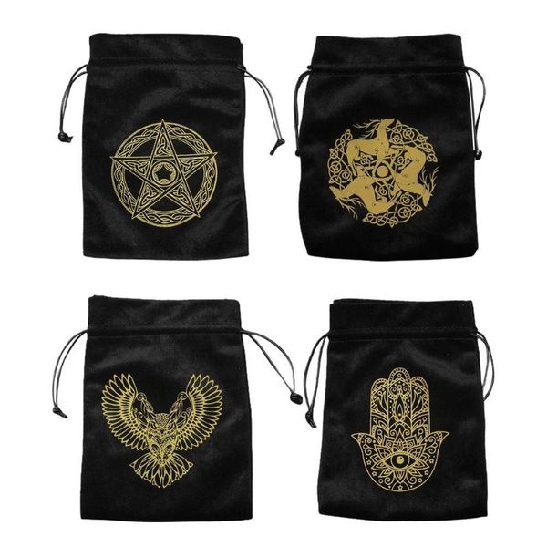 

storage bags velvet pentagram tarot card bag toy jewelry home mini drawstring package board game witchcraft supplies