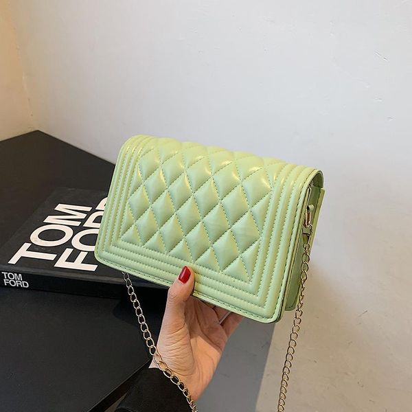 

evening bags pu leather women plaid crossbody bag fashion designer ladies chain square shoulder female purses and handbags bolso mujer