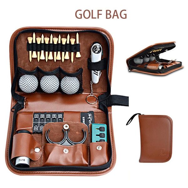 Golf Eğitim Yardımcıları Çanta Çok Fonksiyonlu Alet Çanak Seti Kiti Taşıma Paketi Rangefinder Bıçağı Fırça Klips Klipsi Teeing Alanı