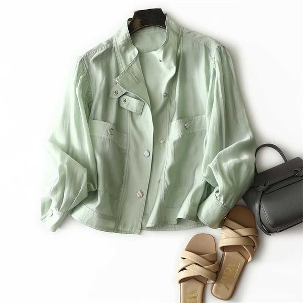 

2021 summer new shuameililuo online Tencel sunscreen loose jacket female, White