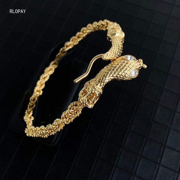 

bangle rlopay turkish snake arm bangles in gold arabic bridal bracelet big size ethnic anklets bridesmaid jewelry, Black