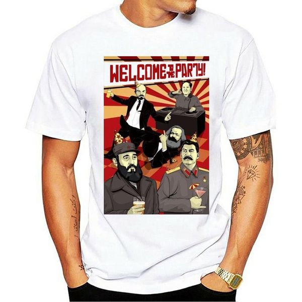 

men's t-shirts t shirt welcome to the party mens political satire black men women cartoon casual short o-neck broadcloth cn(origin), White;black