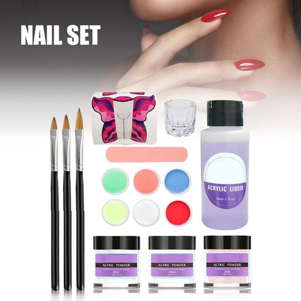 

nail art kits 6-color set with crystal nails extended butterfly paper tray tool portable and safe ti