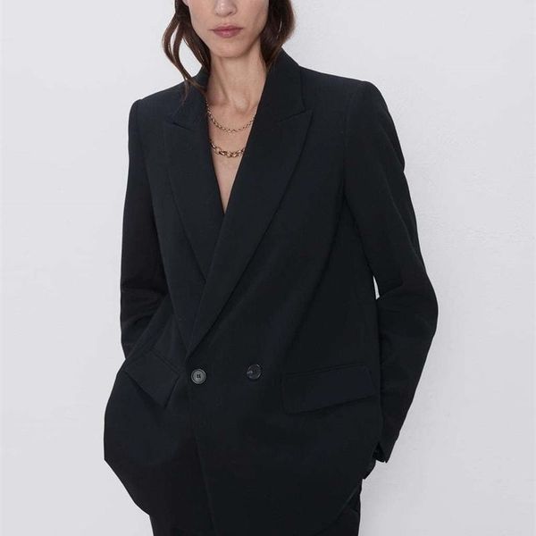 

women's suits & blazers 2021 simple and loose double breasted suit coat spring autumn, White;black