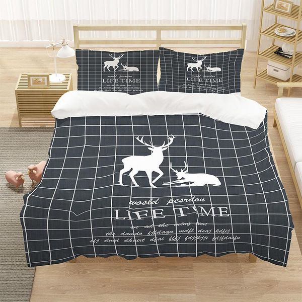 

bedding sets deer merry christmas 3d luxury set cartoon duvet cover home textile king  double full single size dropship