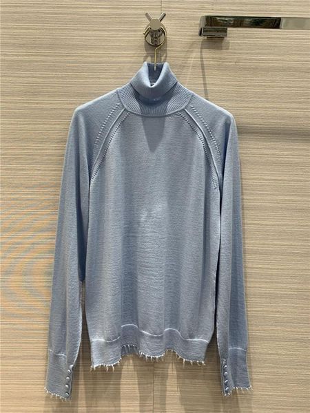 

100% wool knit shirt 2021 early autumn sweater women's fringed solid color turtleneck sweaters, White;black