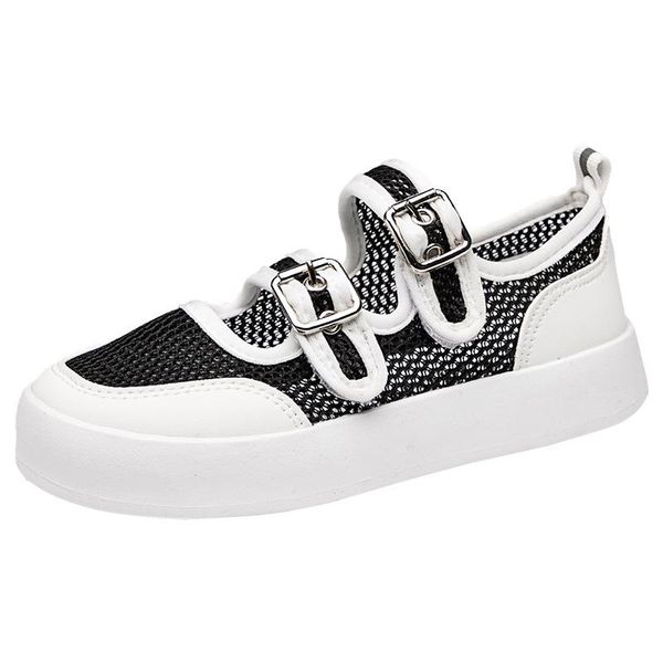 

athletic & outdoor sport children shoes sneakers boy girl sandals summer mesh net breathable kid casual buckle strap flat running, Black