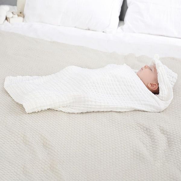 

blankets & swaddling six-layer gauze hooded cloak born cotton wrap baby solid color blanket spring and summer children bath towel