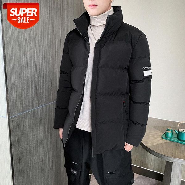 

mubisi m005 loose youth casual cotton-padded jacket male student warm hooded #vf9g, Black;brown