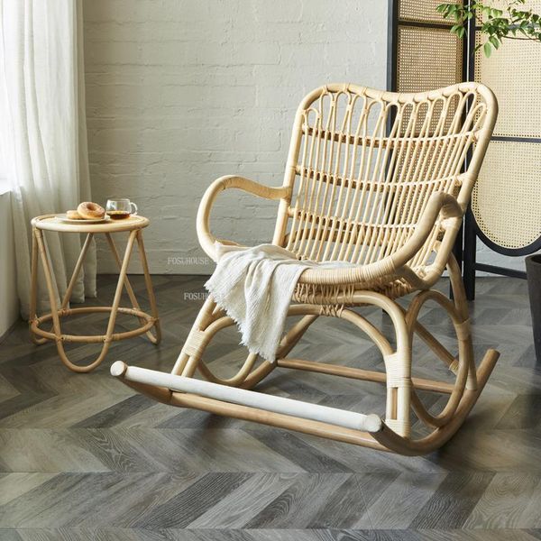 

camp furniture fosuhouse japanese rattan leisure living room chair balcony outdoor beach chairs home lazy rocking for camping