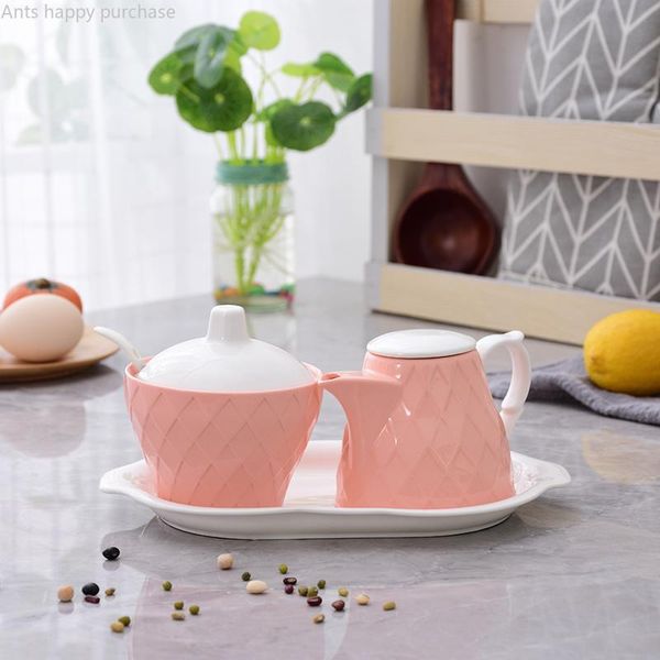 

storage bottles & jars spice jar combination creative ceramic box household oil salt pepper seasoning small pot