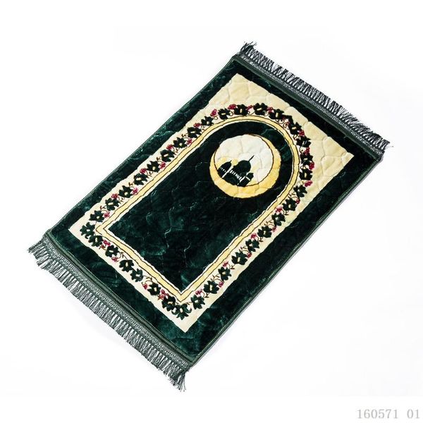 

thicken cashmere muslim prayer mat high-end chenille worship carpet 110*70cm islamic musallah rugs arab anti-slip mat