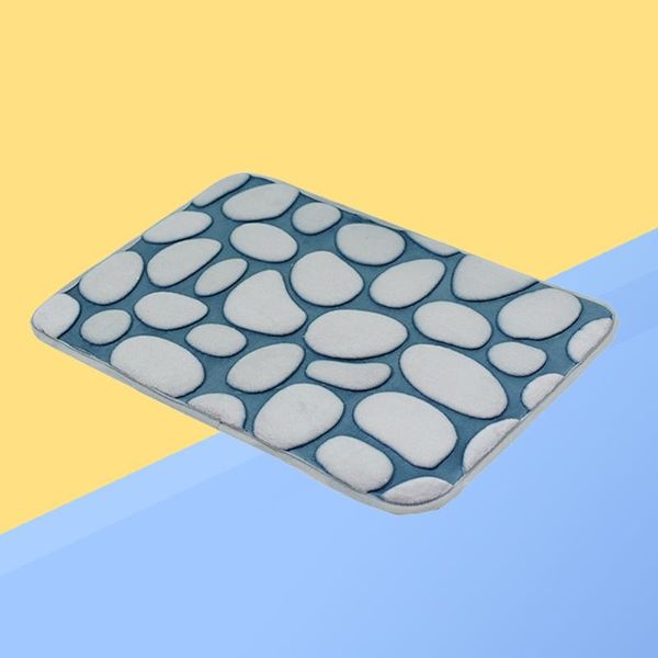

bath mats 3d pebble pattern bathmat non-slip floor mat rugs bathroom kitchen water-absorbing carpet (grey)