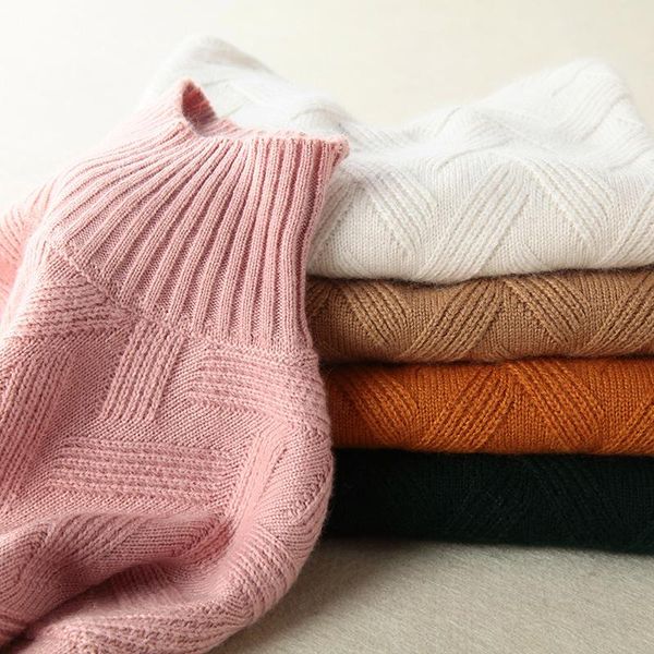 

women's sweaters 2021 autumn winter cashmere sweater female pullover collar turtleneck women solid color lady, White;black