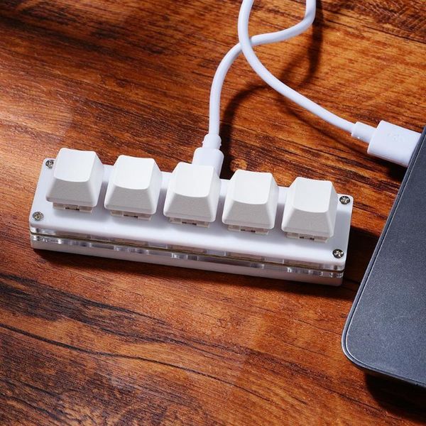 

keyboards 5keys rgb programming keypad mini numpad mechanical keyboard osu gaming custom keycaps for poshop