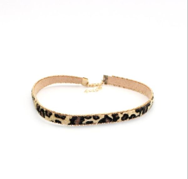 

pendant necklaces fashion leopard stripe print choker necklace for women girls punk chocker collar jewelry, Silver