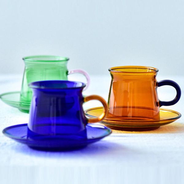 

creative coffee mug transparent solid color tea beer juice milk cups heat-resisting glass 2021 gift for friends mugs