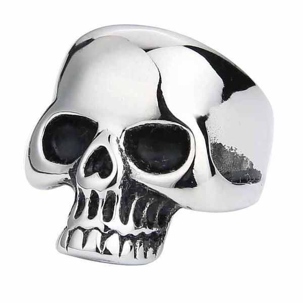 

valily men's vampire skull rings punk vintage skeleton for men stainless steel black ring band wholesale us size 7-14 cluster, Golden;silver