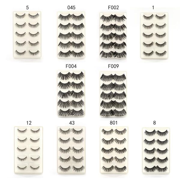 

false eyelashes mali 5 pairs mink hand made fluffy 3d lashes natural long makeup thick fake cilios