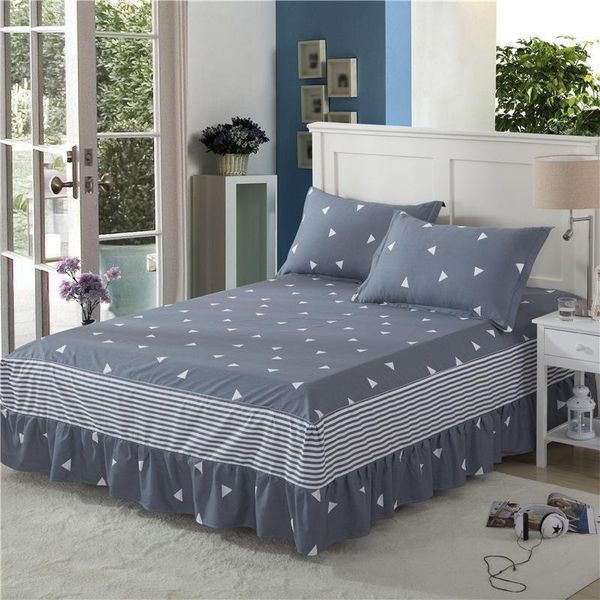 

sheets & sets j 4 bedspreads geometric pattern bed skirt ruffled princess bedsheet thick fitted sheet twin full queen king size covers