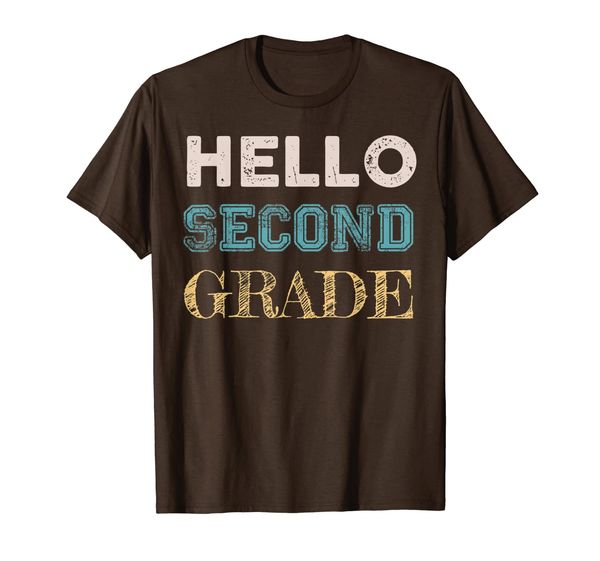 

hello second grade tshirt funny 2nd grade back to school tee t-shirt, White;black