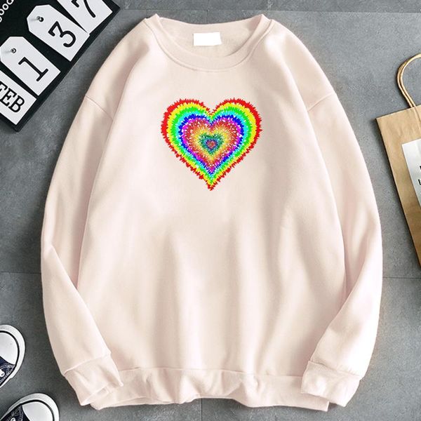 

men's hoodies & sweatshirts hoodie rainbow heart harajuku print mens hoody comfortable hip hop men casual punk fashion men-cloth, Black