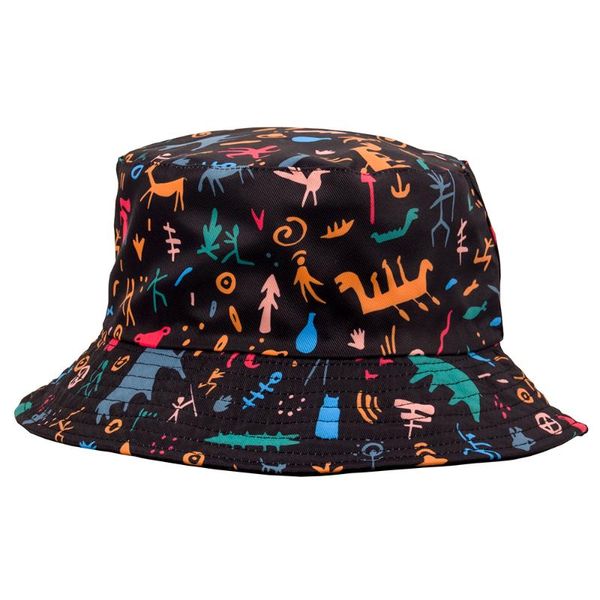 

wide brim hats vegetable fisherman hat female ant pattern korean version dinosaur sunshade basin cactus leaf star bucket, Blue;gray