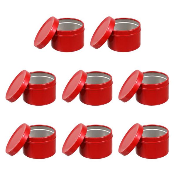 

storage bottles & jars 8pcs round aluminum boxes multipurpose containers