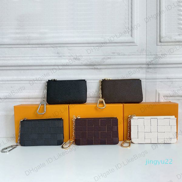 

luxury designers wallets key fashion women men keys ring credit card holder coin purse canvas mini, Red;blue