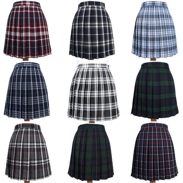 

clothing sets japanese school dresses plaid pleated skirt student cosplay anime mini grid jk uniforms sailor suit short skirts for girls, White