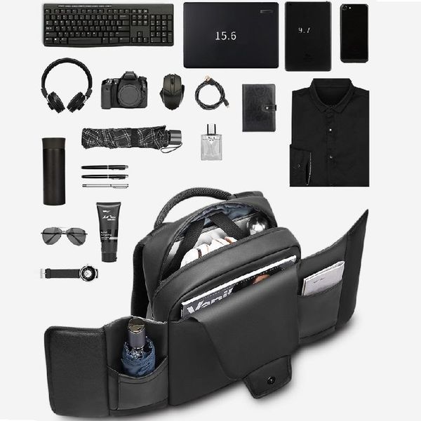 

backpack tagdot waterproof lap15.6 inch high density pvc anti-theft for men business travel usb 2021