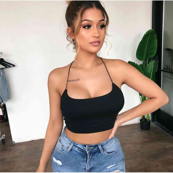 

crop summer women camis bandage elegant off shoulder sleeveless vest party club dames tee tunique femme streetwear, White