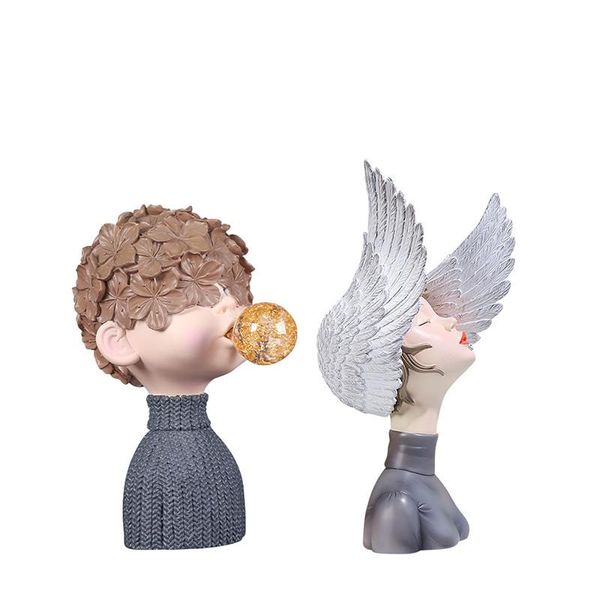 

decorative objects & figurines nordic girl art sculpture decoration resin crafts bubble creative wedding gift home accessories modern