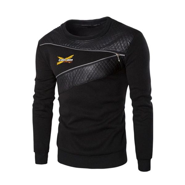 

men's hoodies & sweatshirts mens can-am brp logoautumn comfortable round neck patchwork wild leisure hip-hop fitness pullover, Black