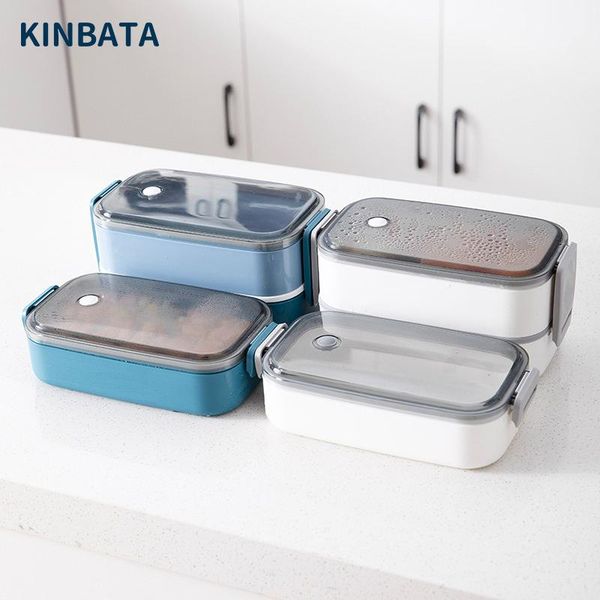 

japan plastic lunch box for kid two-layers bento student container with tableware bag kitchen dinnerware sets