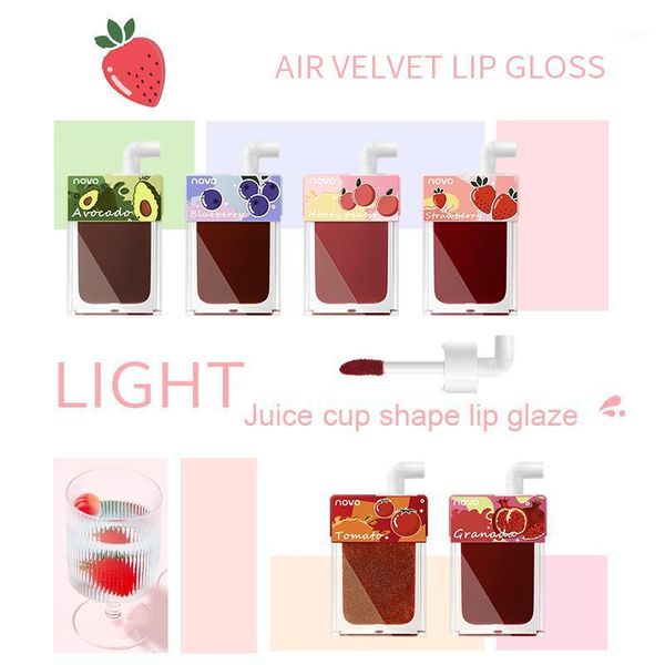 

pcs 6 colors lovely style design lip gloss lasting waterproof mirror not stick cup glaze easy to color cosmetic tslm11