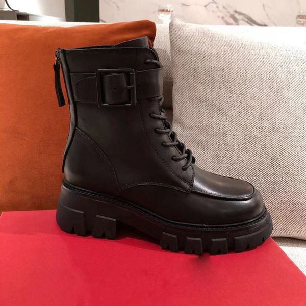 

high-quality designer boots, classic non-slip, wear-resistant, motorcycle , leather lining, women's outdoor wear, shipped with a box, Black