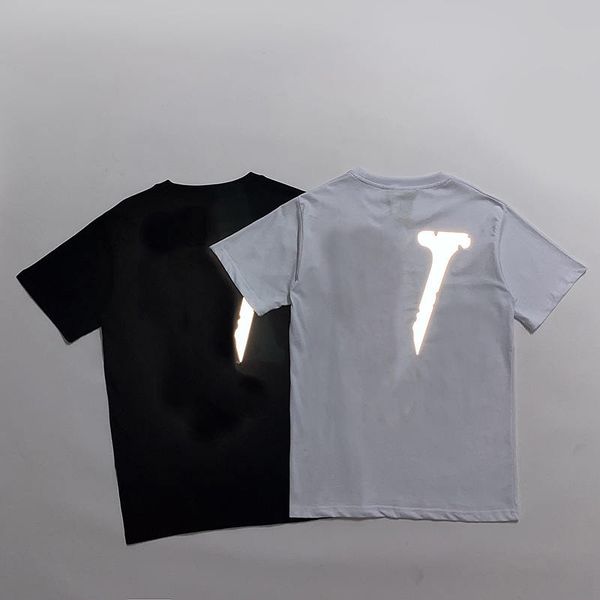 

famous men's designer tee short-sleeved t-shirt classic 3d reflective letter printing cotton casual fashion black and white two-color s, White;black