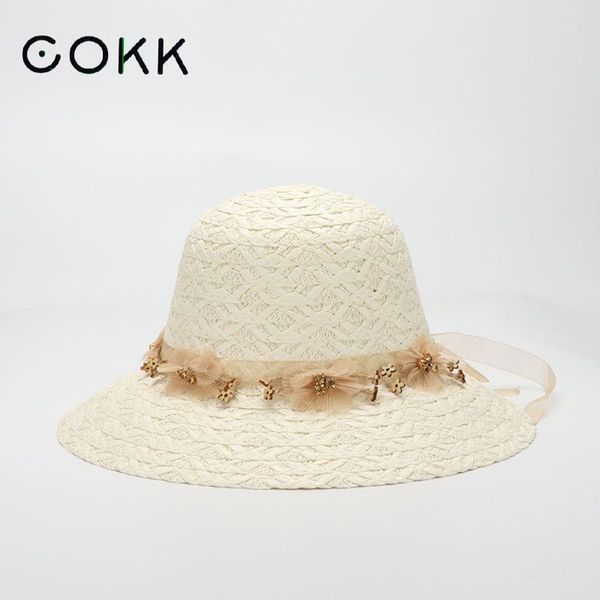 

summer hats for women flower ribbon sun hat female suncreen sunshade beach travel seaside sunhat wide brim panama cap, Blue;gray