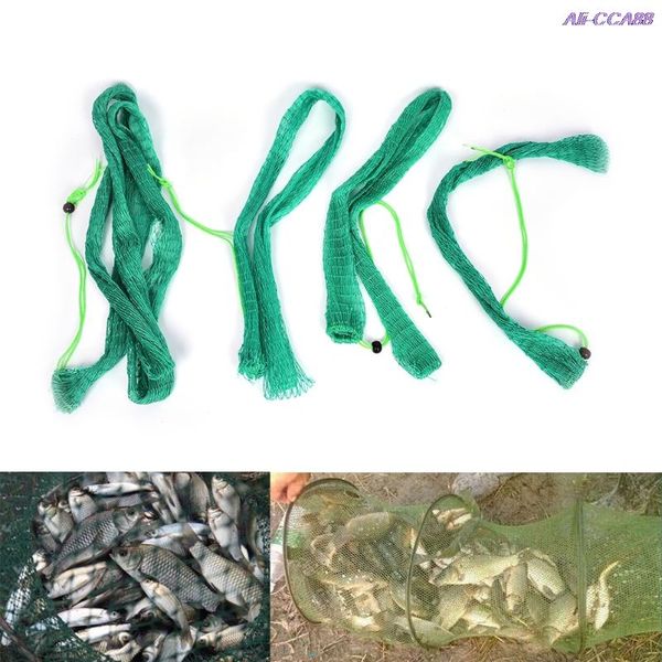 

fishing accessories 1 pc thick wire made net bag fish mesh protection pocket tackle 2m/1.5m/1m