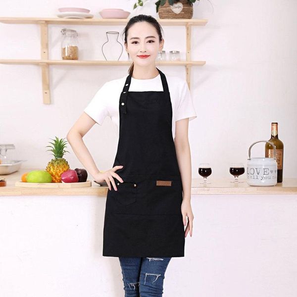 

pure color cooking kitchen canvas apron woman men chef waiter cafe shop bbq hairdresser aprons drop