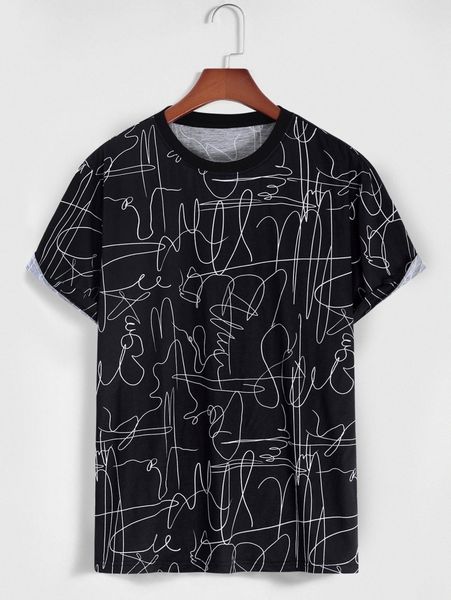 

men graffiti print tee l5rx#, White;black