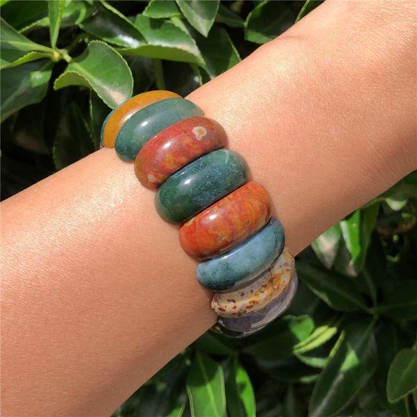 

natural stone agate onyx bracelet half moon bead bangle crystal reiki healing fashion jewelry gift beaded, strands, Black