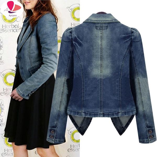 

women's jackets plus size women thin short long-sleeved denim jacket bf hip hop jean coat  retro cowboy spring autumn streetwear, Black;brown